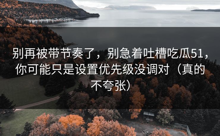 别再被带节奏了,别急着吐槽吃瓜51,你可能只是设置优先级没调对(真的不夸张)