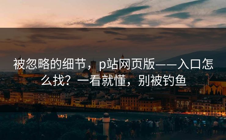 被忽略的细节,p站网页版——入口怎么找?一看就懂,别被钓鱼