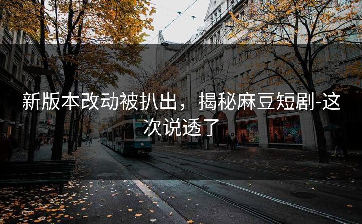 新版本改动被扒出,揭秘麻豆短剧-这次说透了 新版本改动被扒出,揭秘麻豆短剧-这次说透了